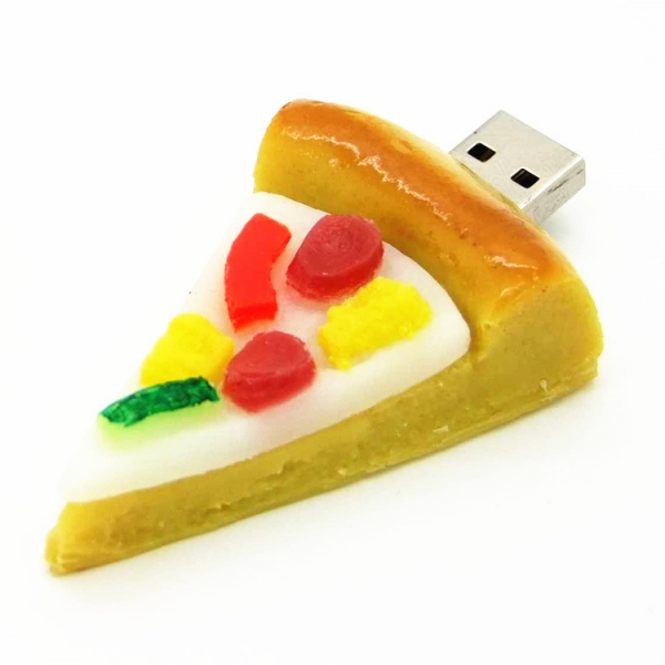 New Shape Pizza Shape Custom Pvc 3D Cartoon Usb Flash Drives