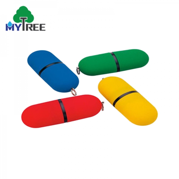 Pill Shaped Usb 2.0 Flash Drive Plastic Usb Stick 64gb Capsule Pen Drive With Logo Printing