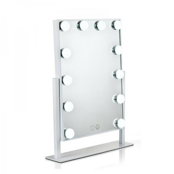 Large Desktop Square LED Light Lamp Bulb Mirror Portable Princess Beauty Touch Screen Led Makeup Mirror for Sale