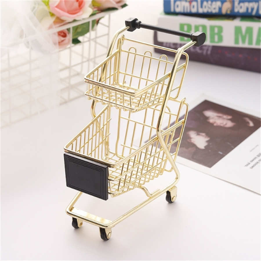 Cute Metal Shopping Cart Shaped Beauty Makeup Blender Sponge Holder Drying Rack Cosmetic Powder Puff Display Stand